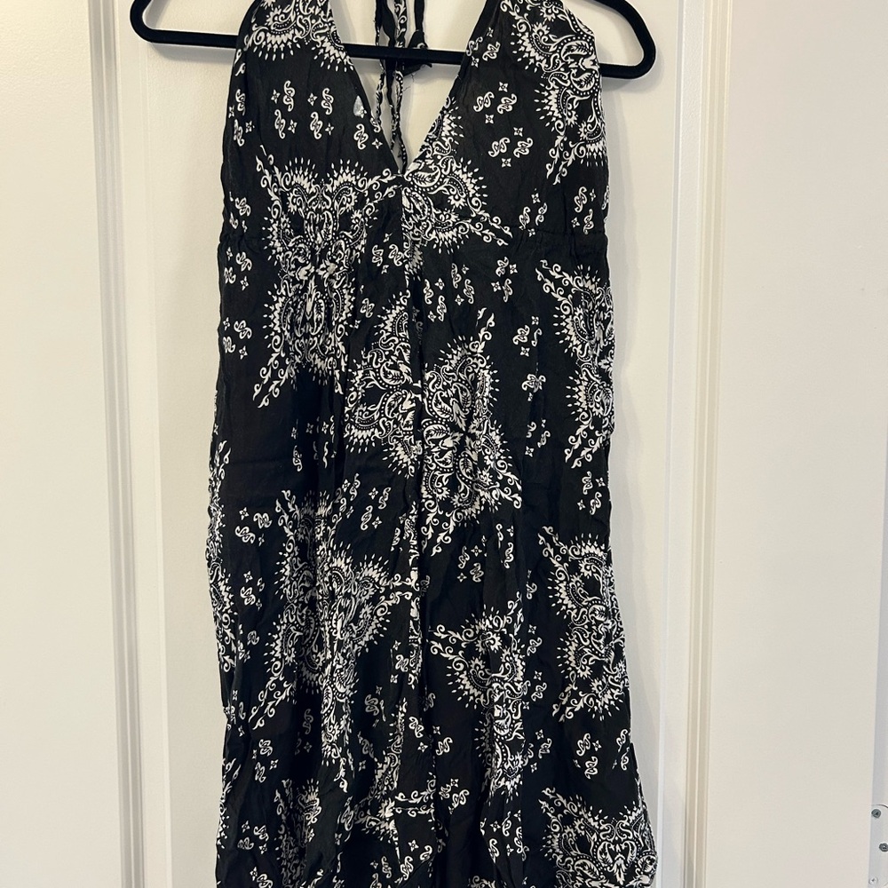 Black and White Halter Dress